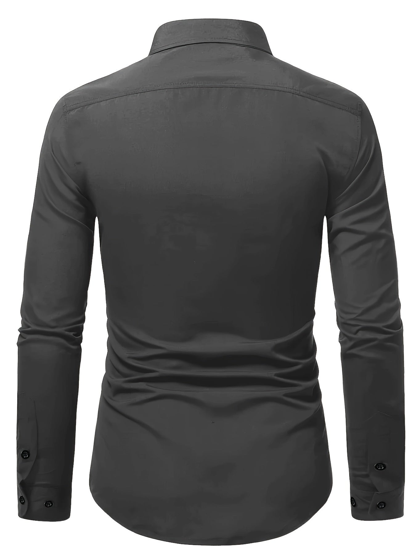 Kavon Dress Shirt | Men's Plain shirt with Notch Lapel Collar