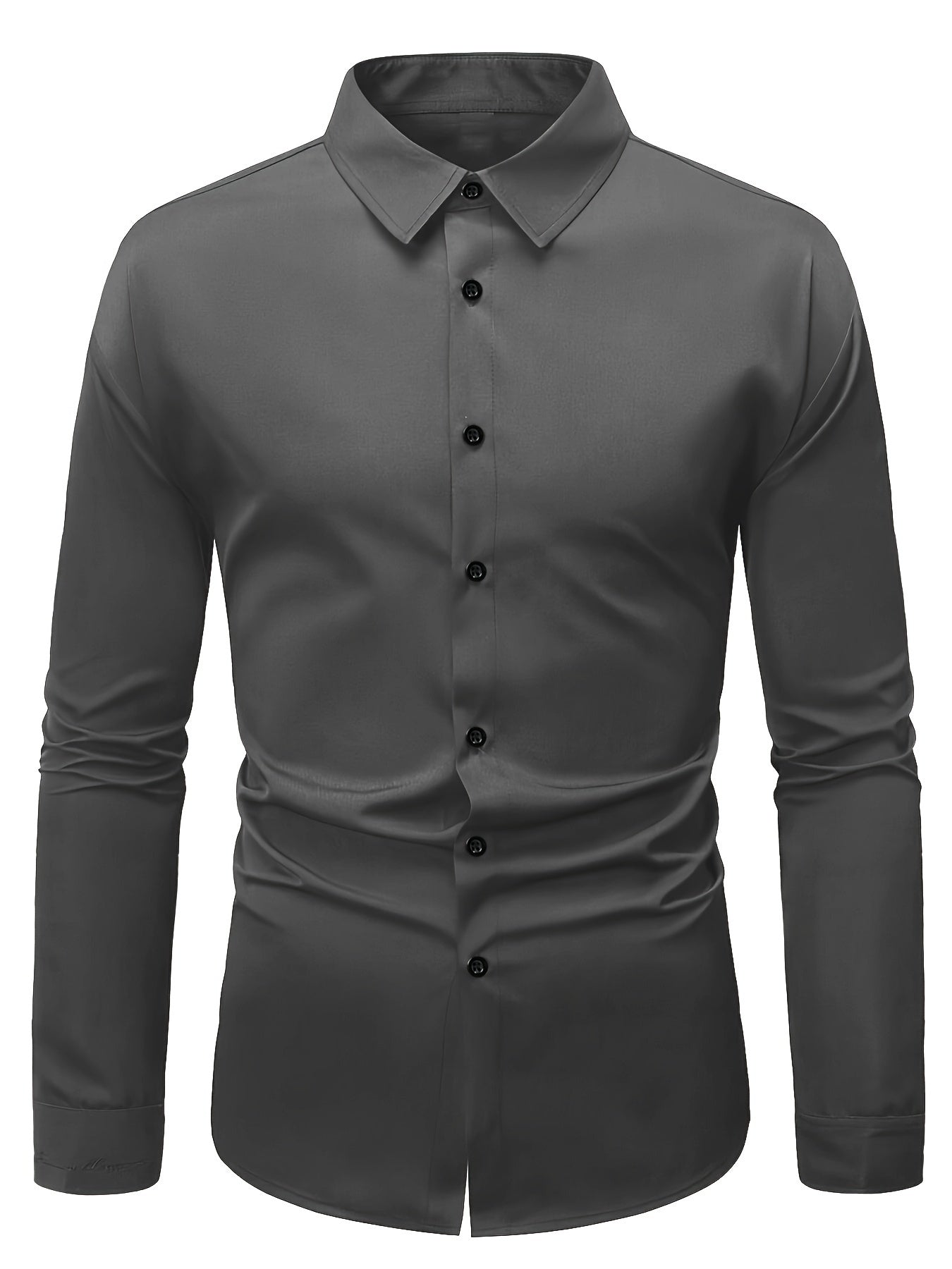 Kavon Dress Shirt | Men's Plain shirt with Notch Lapel Collar