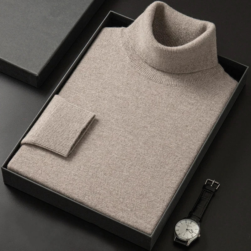 Lando Men’s Sweater | Soft Knit Turtleneck Sweater for Winter