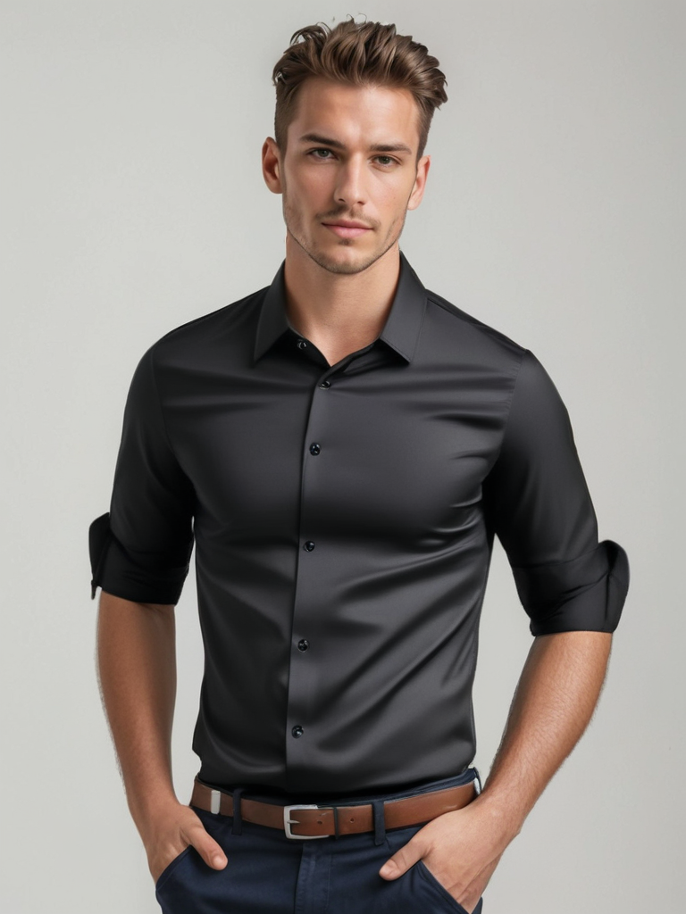 Kahlil Dress Shirt | Men's Slim Fit Satin Shirt