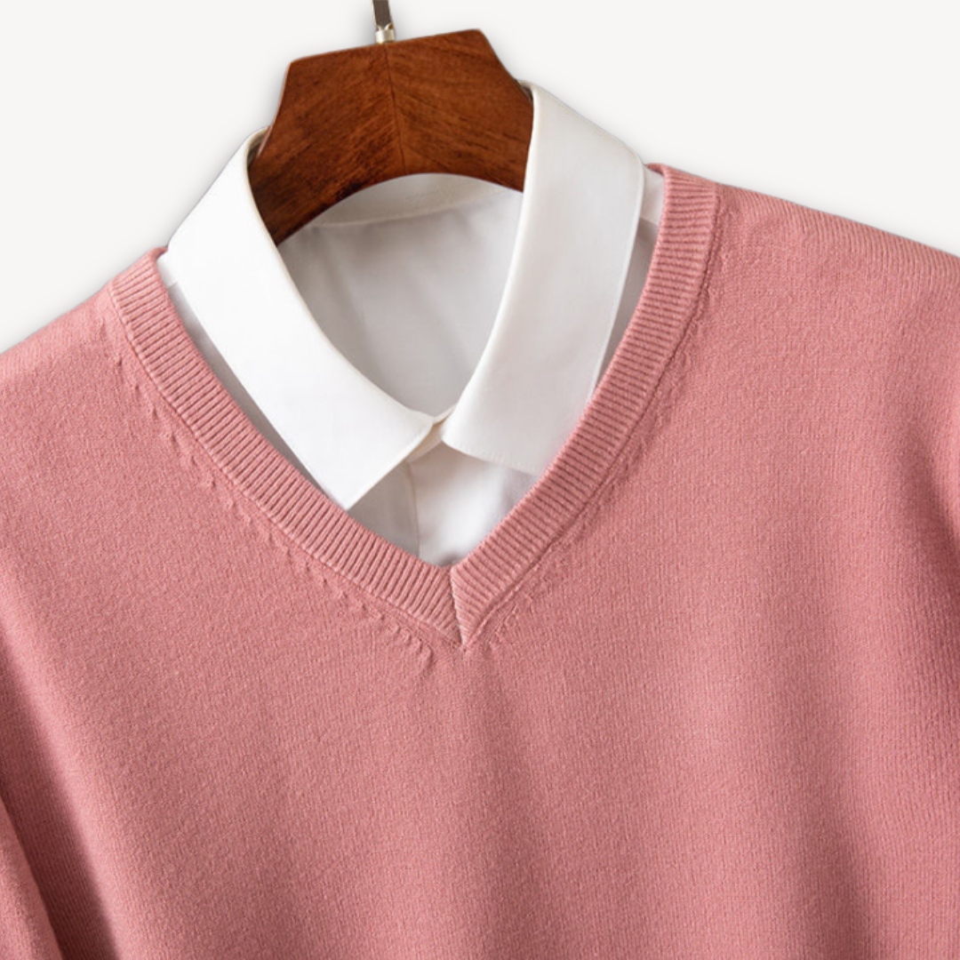 Khyran Men’s Jumper | Cashmere V-Neck for Autumn