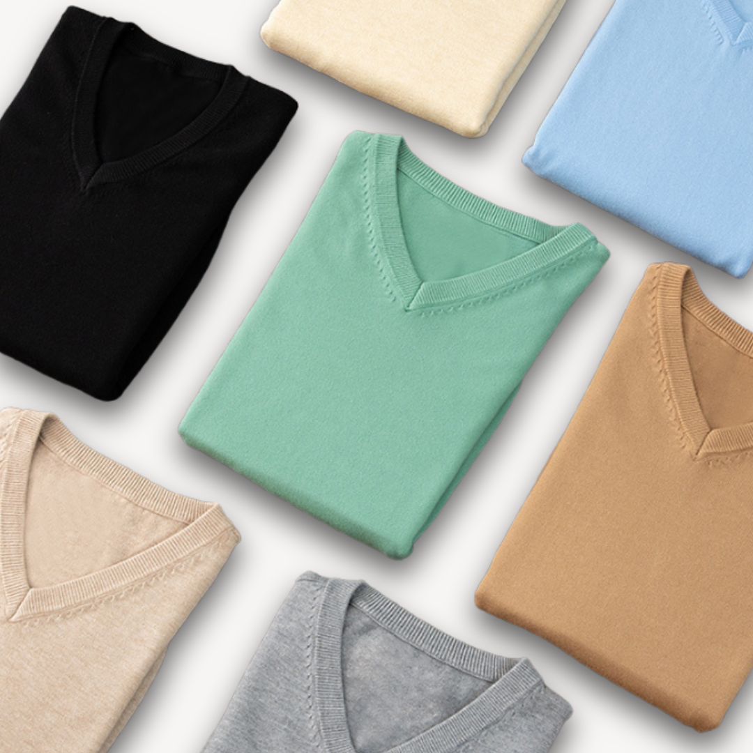 Khyran Men’s Jumper | Cashmere V-Neck for Autumn