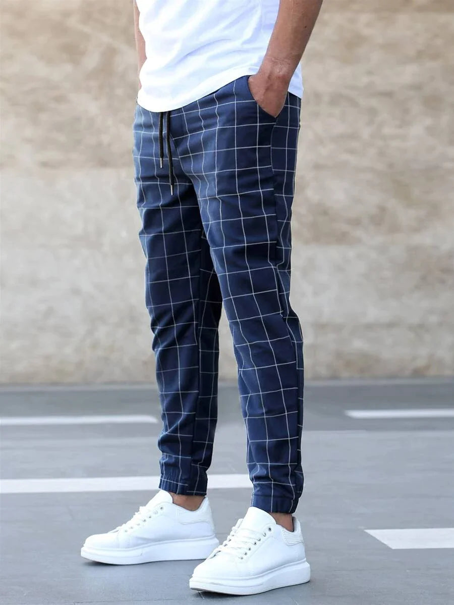 Kassian Jogger Pants | Men's Autumn Checkered Casual Pants