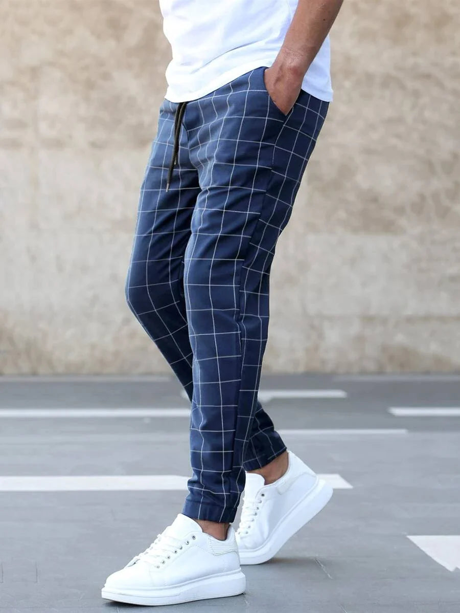 Kassian Jogger Pants | Men's Autumn Checkered Casual Pants