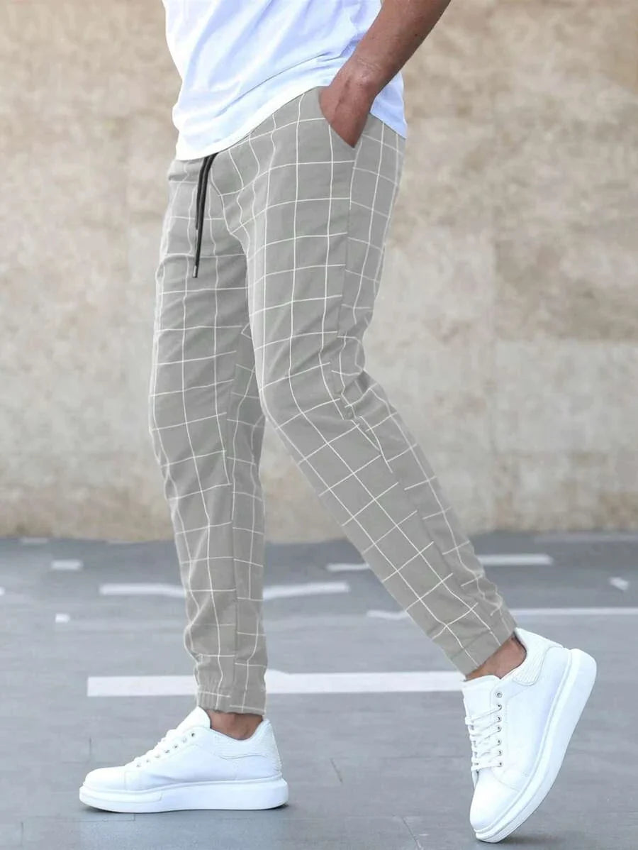 Kassian Jogger Pants | Men's Autumn Checkered Casual Pants