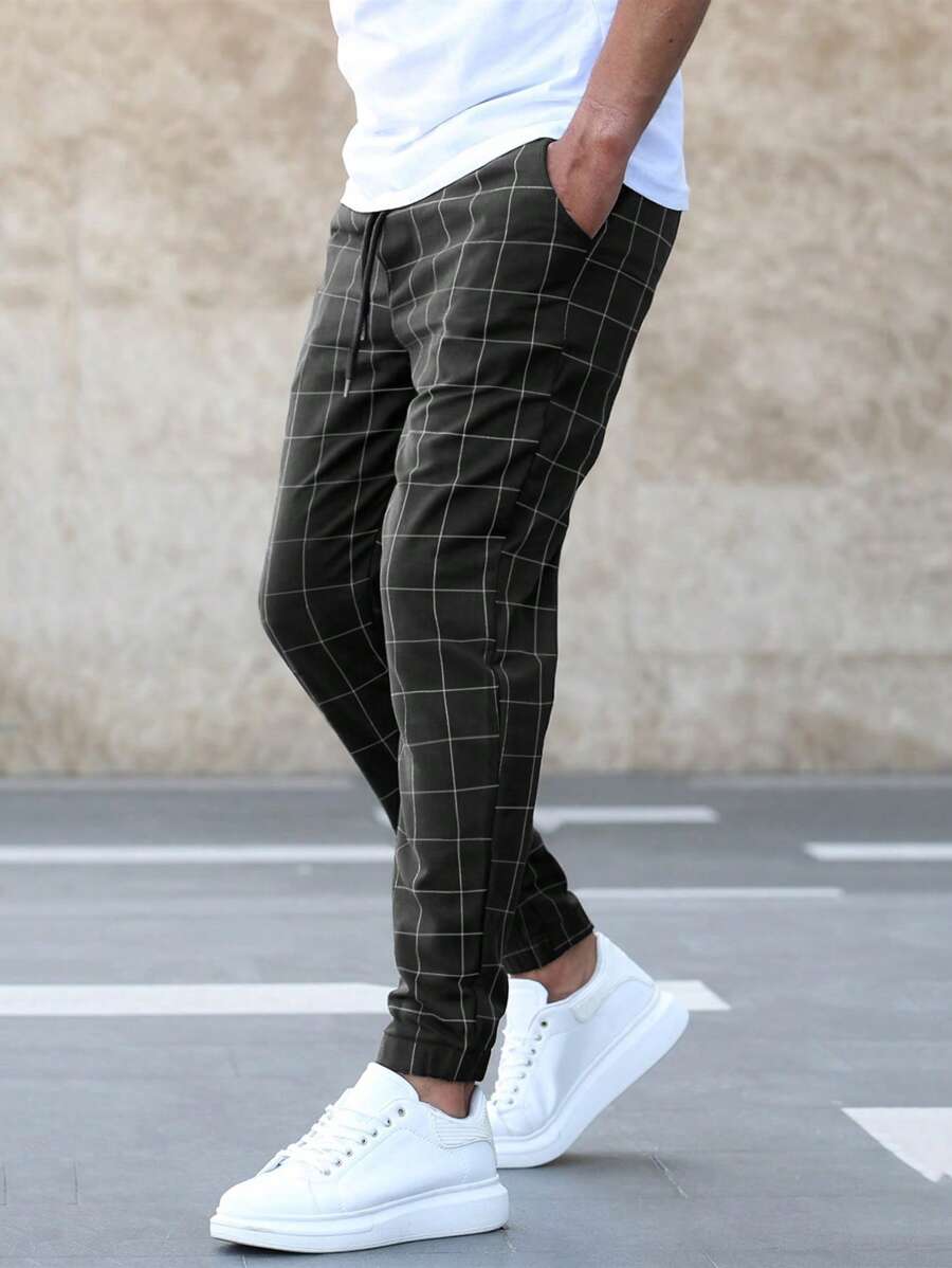 Kassian Jogger Pants | Men's Autumn Checkered Casual Pants