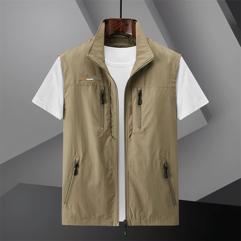 Kade Vest | Men's Autumn Zip-Up Multi-Pocket Outdoor Vest