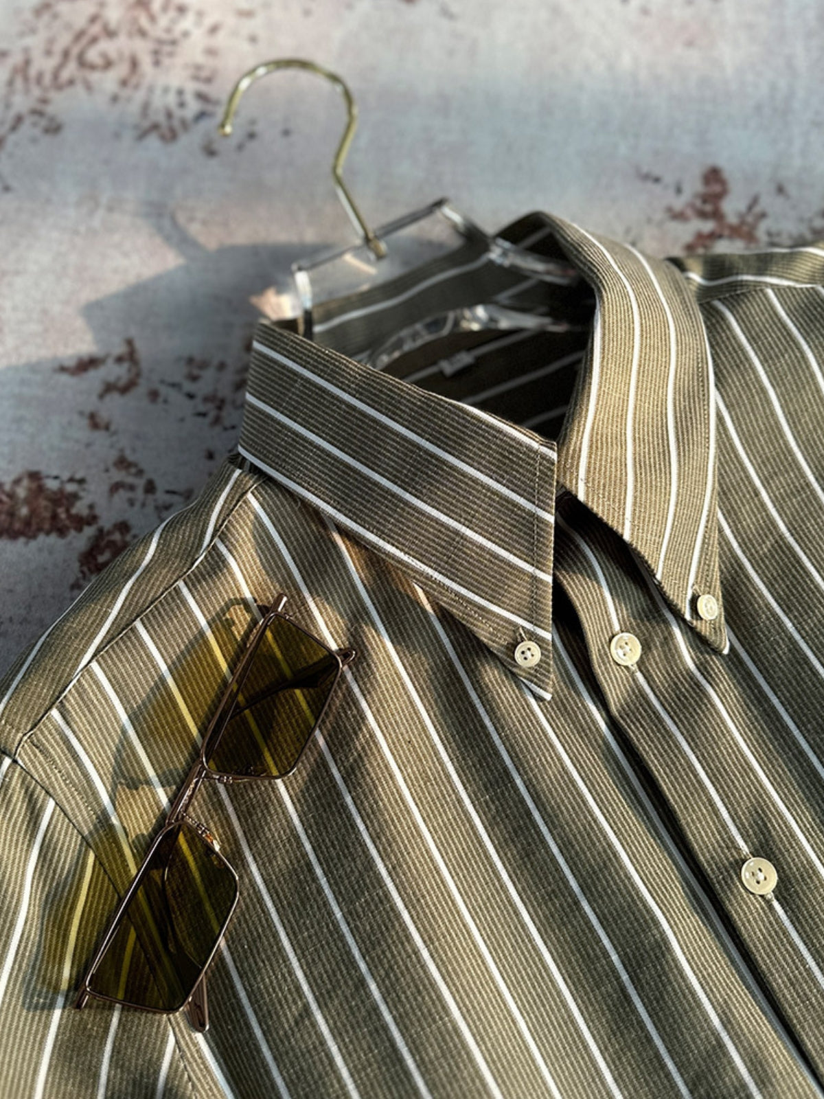Khalid Shirt | Men's Autumn Slim Fit Retro Italian Striped Shirt