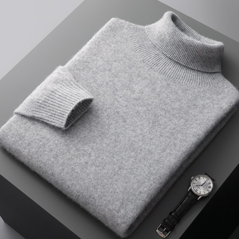 Lando Men’s Sweater | Soft Knit Turtleneck Sweater for Winter