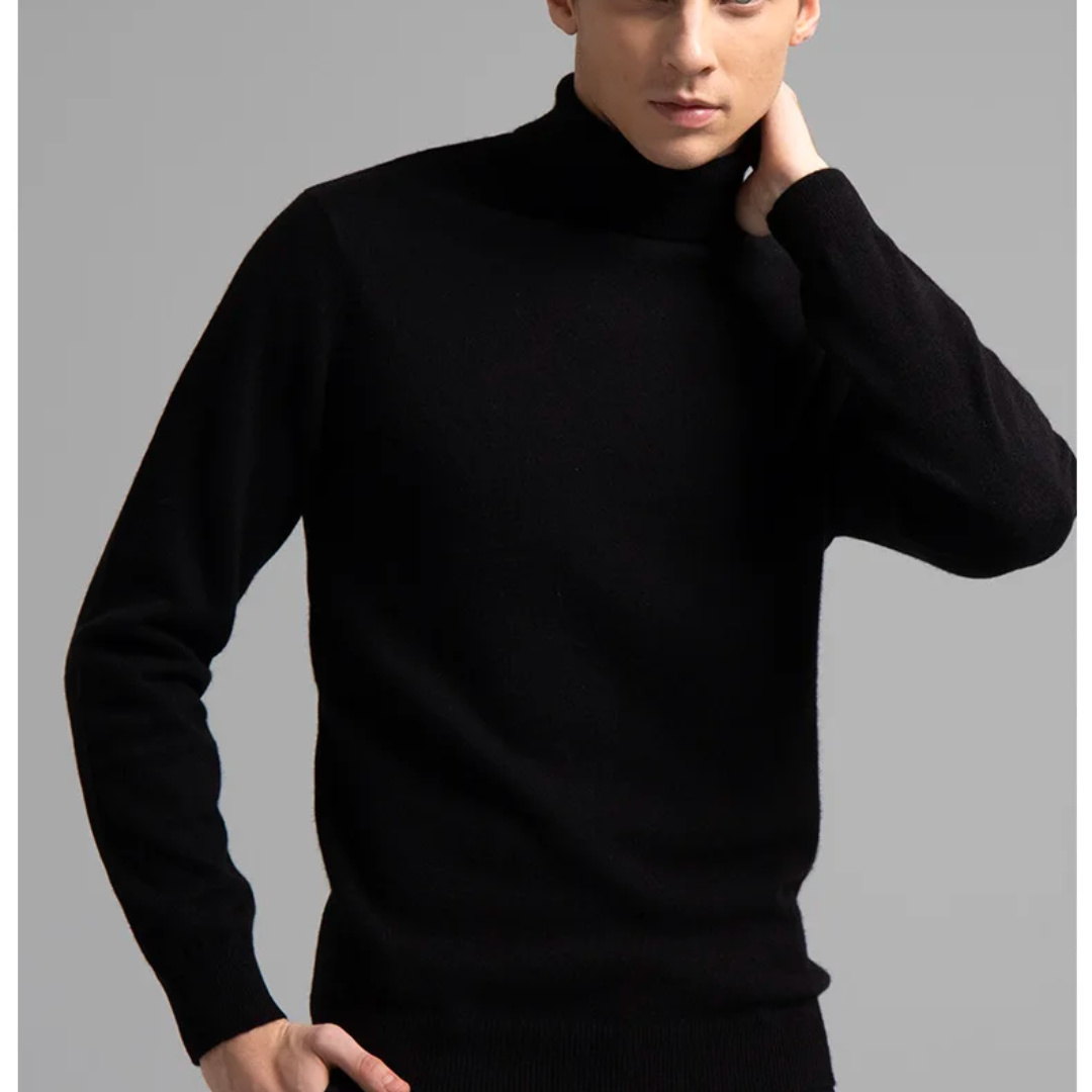 Lando Men’s Sweater | Soft Knit Turtleneck Sweater for Winter