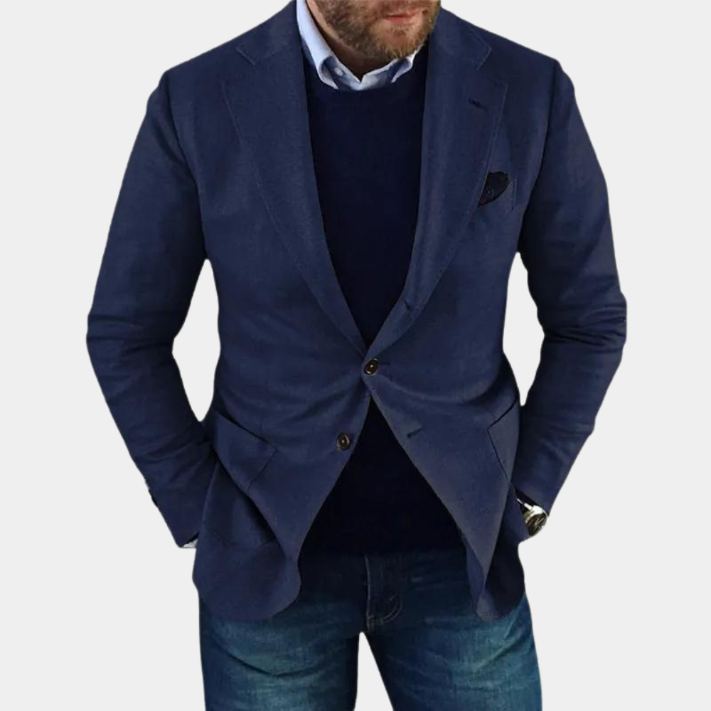 Leander Men’s Blazer | Button-Up Casual Blazer for Autumn