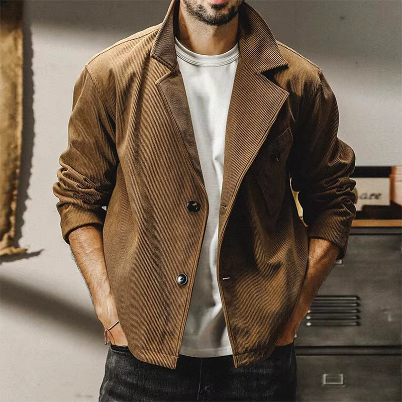 Malik Men's Corduroy Blazer | Single-Breasted Blazer for Autumn
