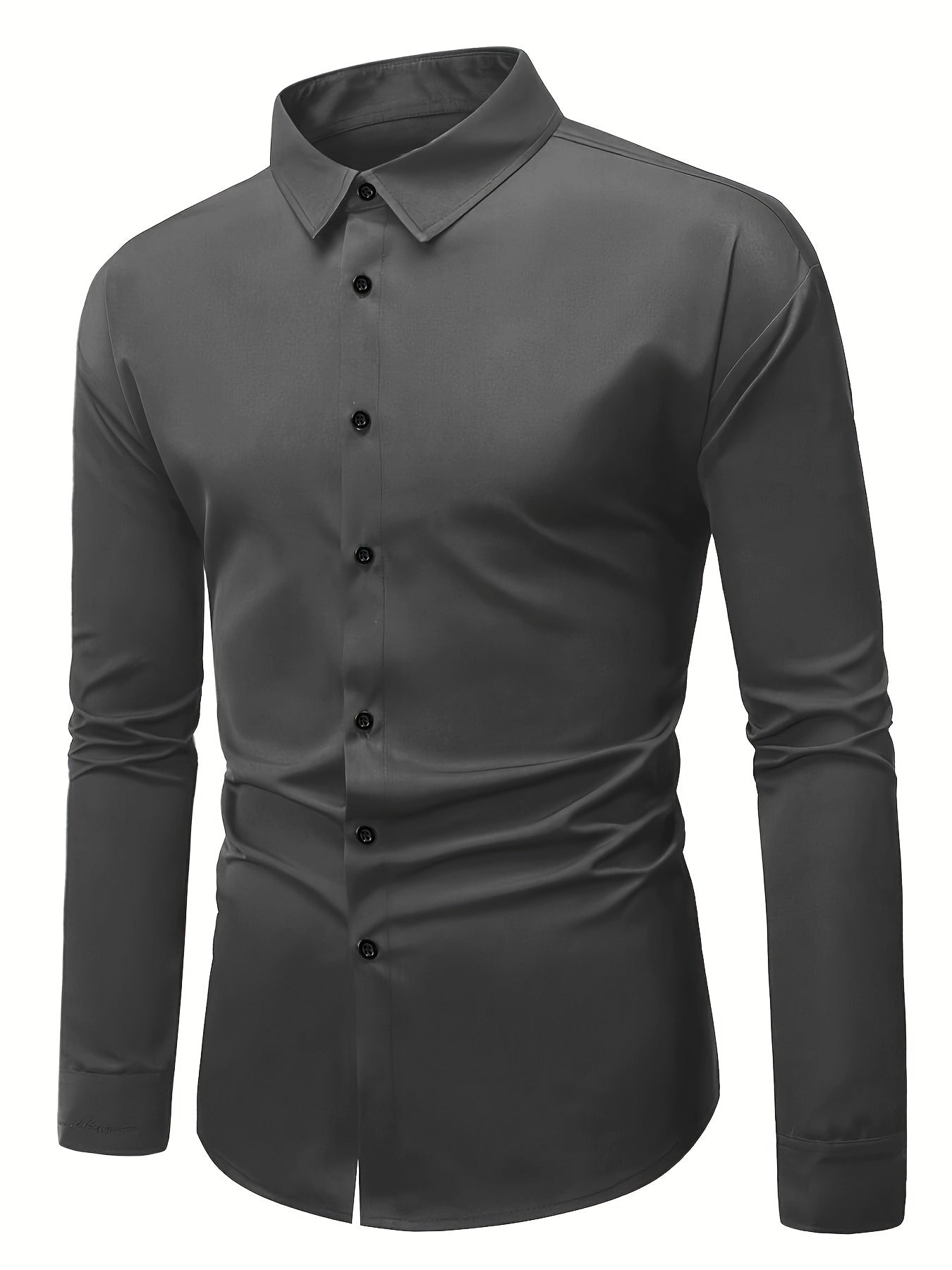 Kavon Dress Shirt | Men's Plain shirt with Notch Lapel Collar