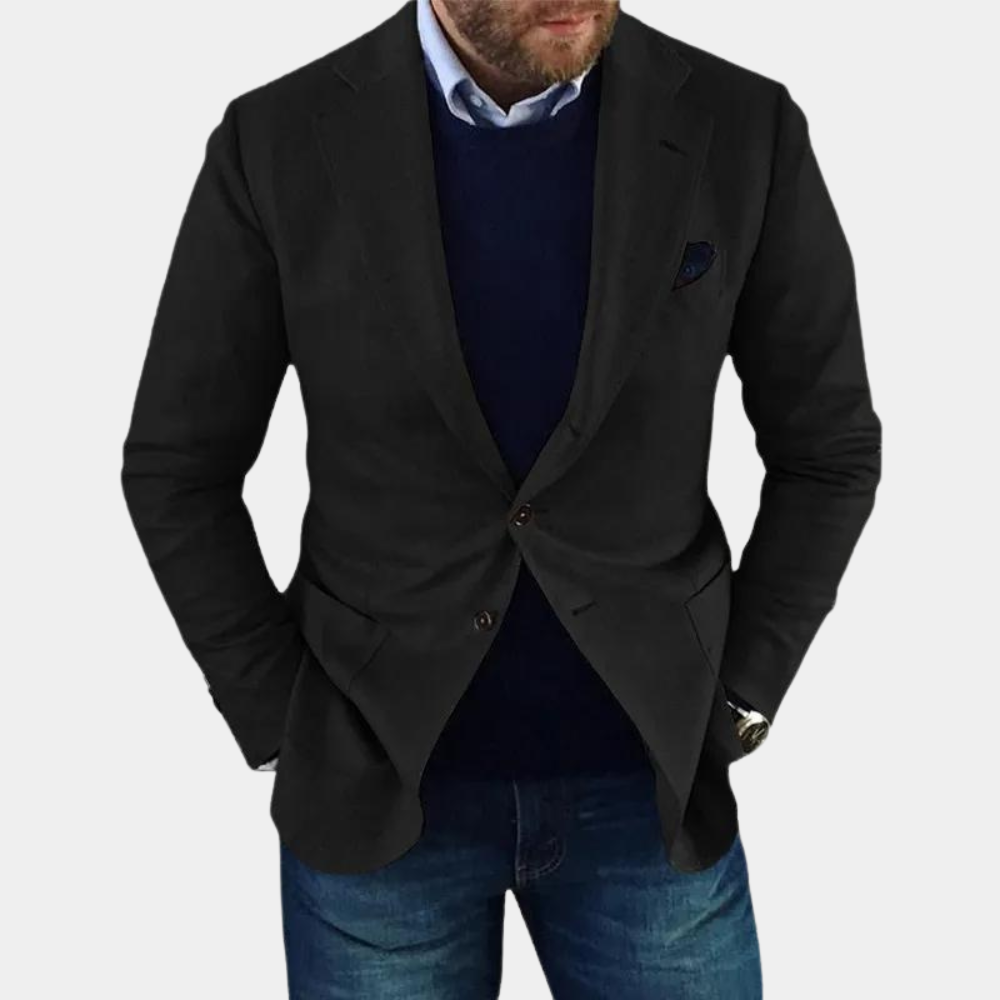 Leander Men’s Blazer | Button-Up Casual Blazer for Autumn