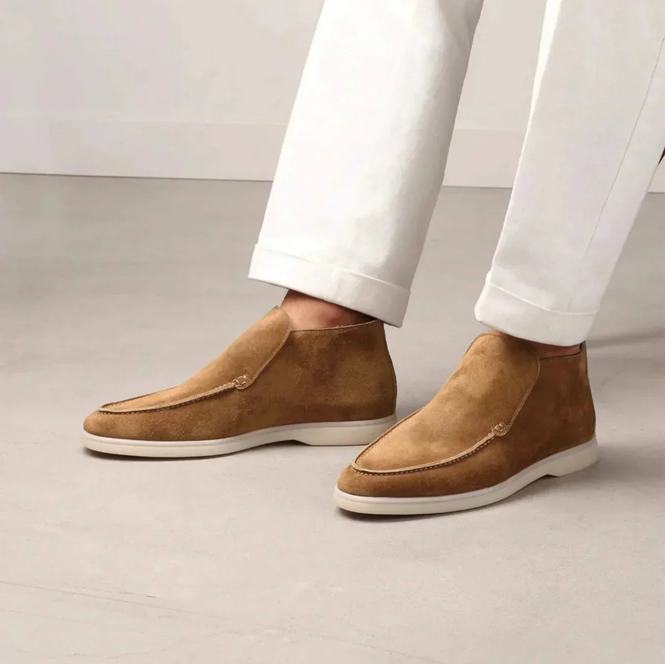 Kasimir Men’s Shoes | Suede Slip-On Loafers with Low-Cut Profile and Flat Sole for Autumn