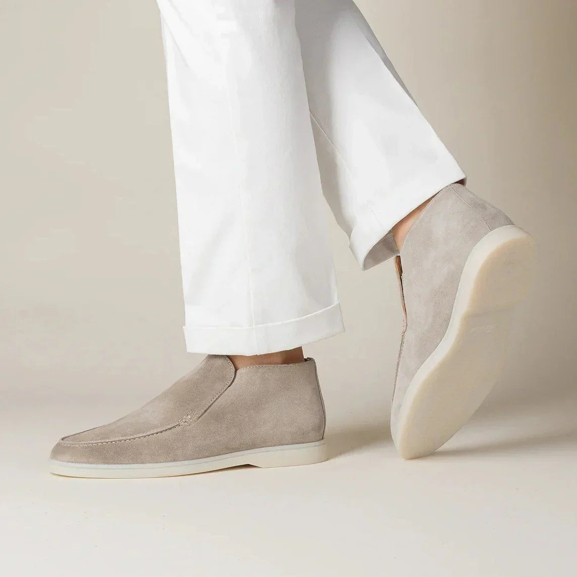 Kasimir Men’s Shoes | Suede Slip-On Loafers with Low-Cut Profile and Flat Sole for Autumn