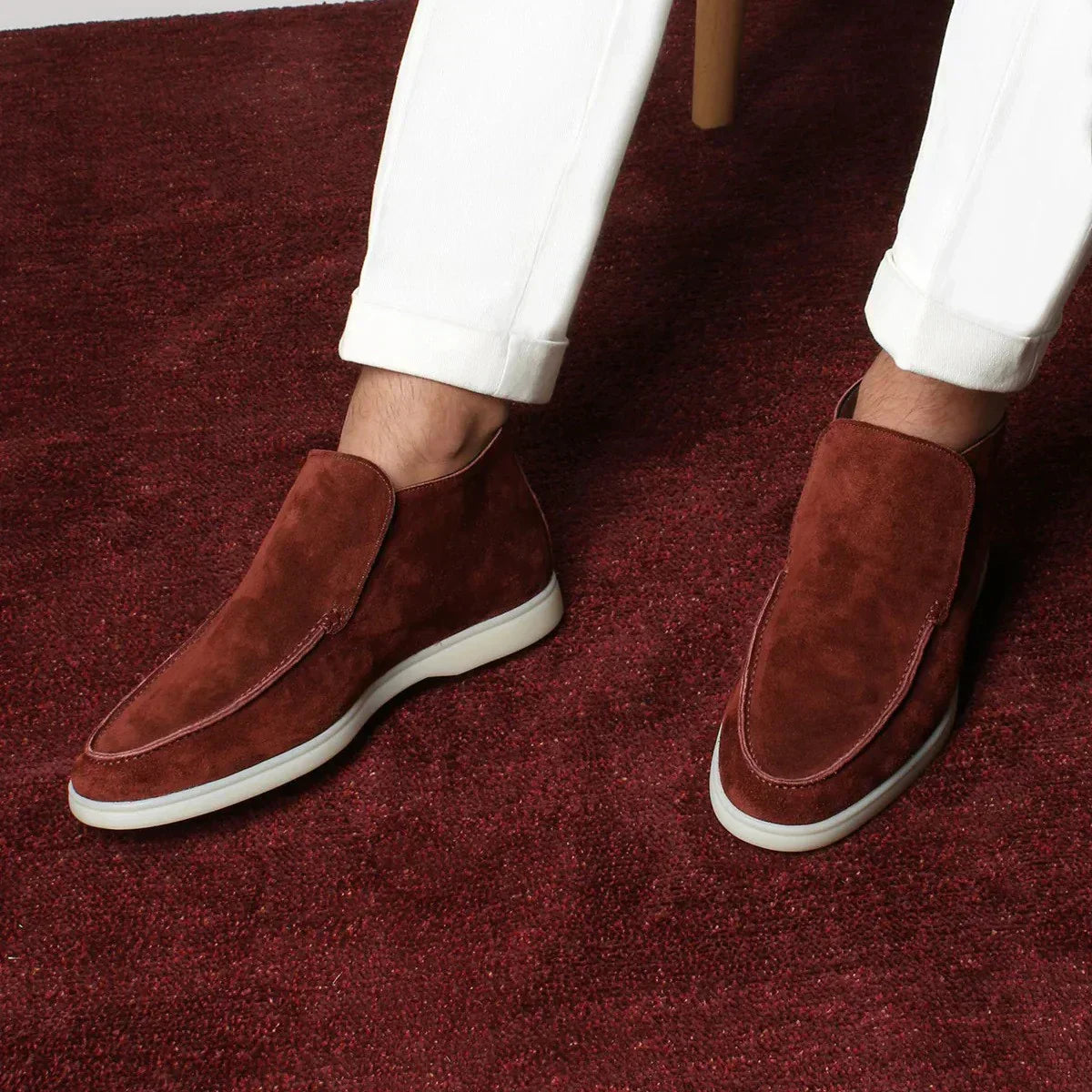 Kasimir Men’s Shoes | Suede Slip-On Loafers with Low-Cut Profile and Flat Sole for Autumn