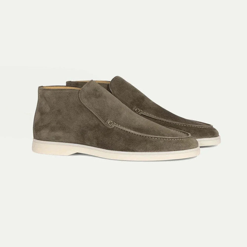 Kasimir Men’s Shoes | Suede Slip-On Loafers with Low-Cut Profile and Flat Sole for Autumn