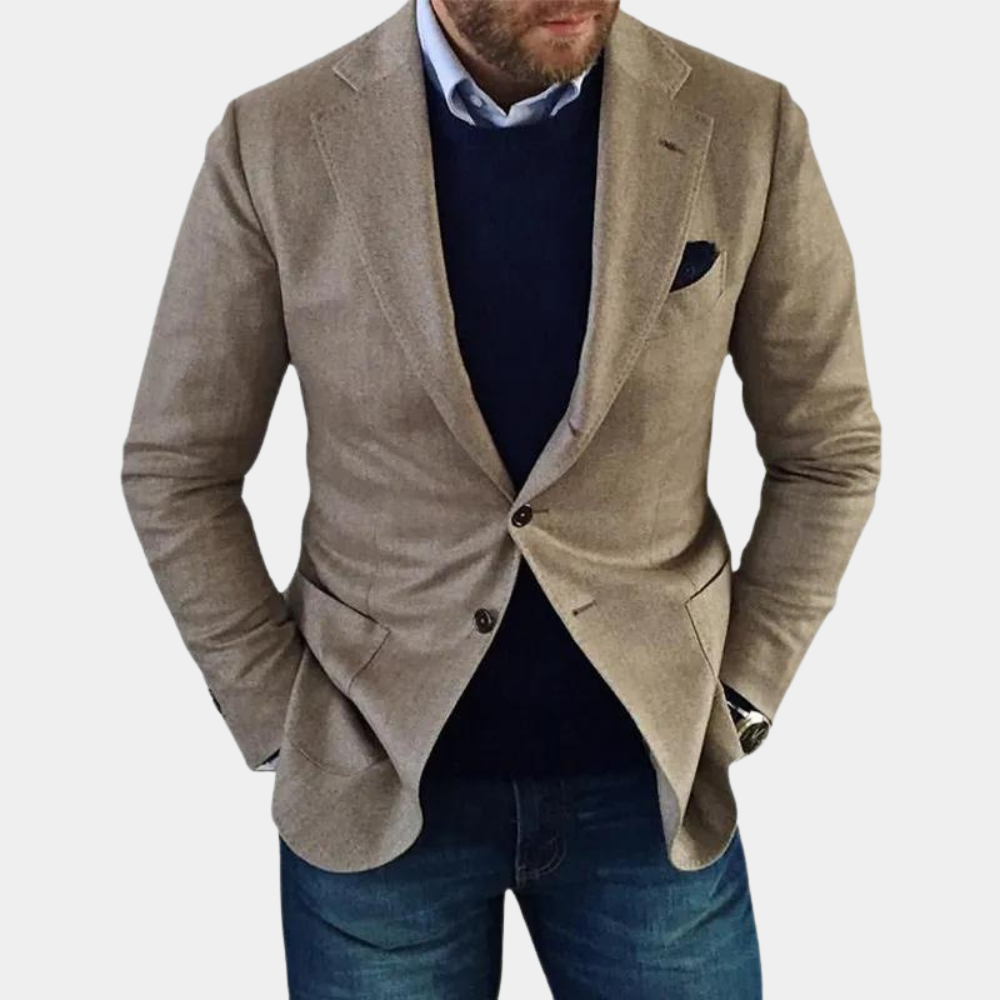Leander Men’s Blazer | Button-Up Casual Blazer for Autumn