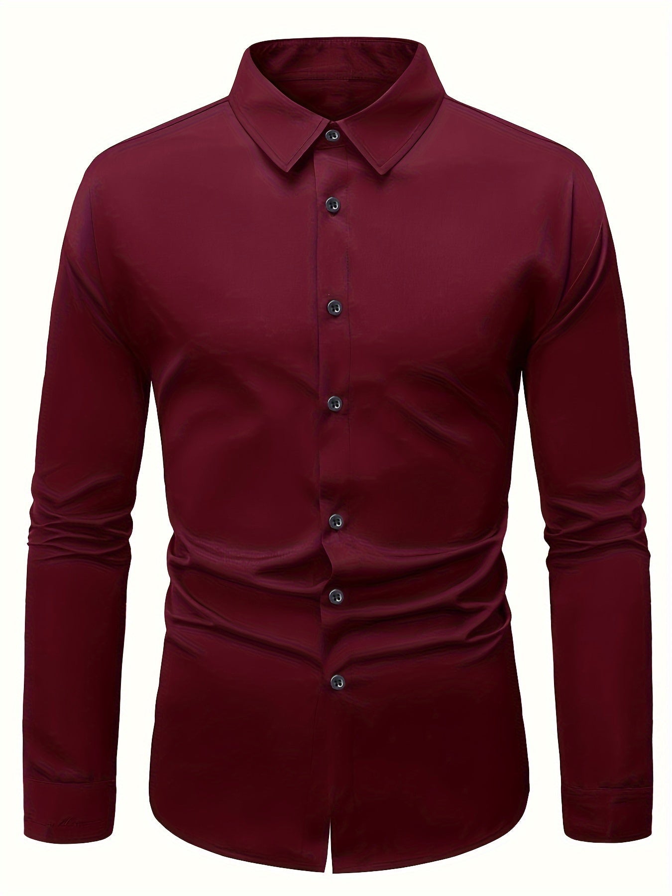 Kavon Dress Shirt | Men's Plain shirt with Notch Lapel Collar