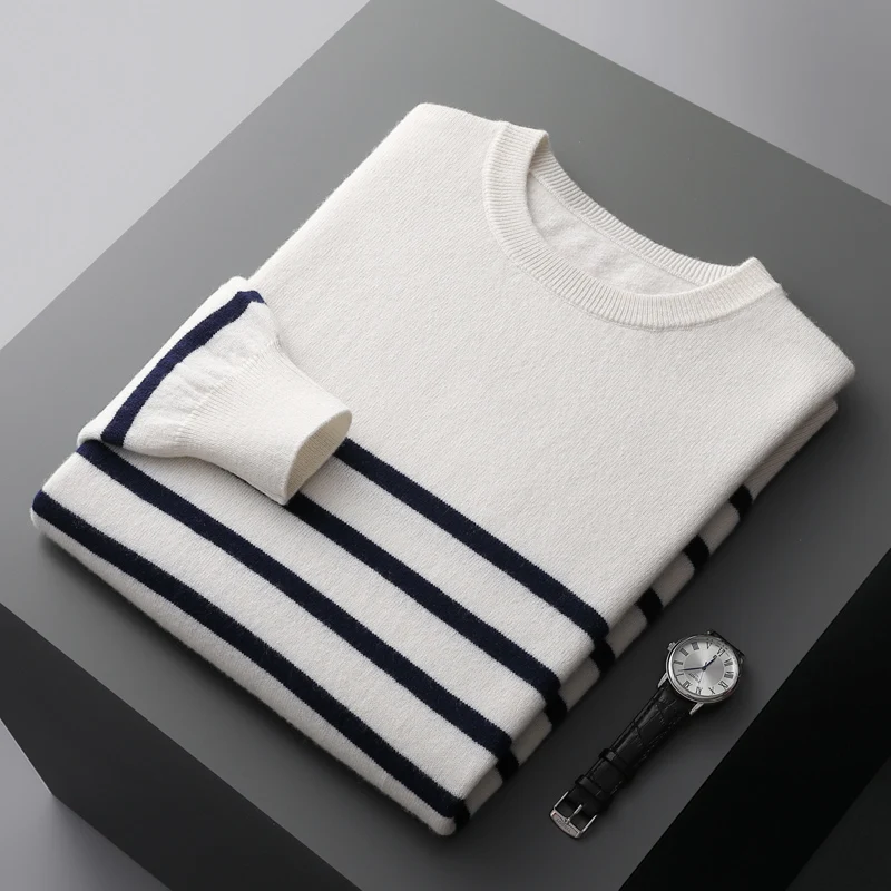 Magnus Men's Wool Pullover | Striped Pullover for Winter