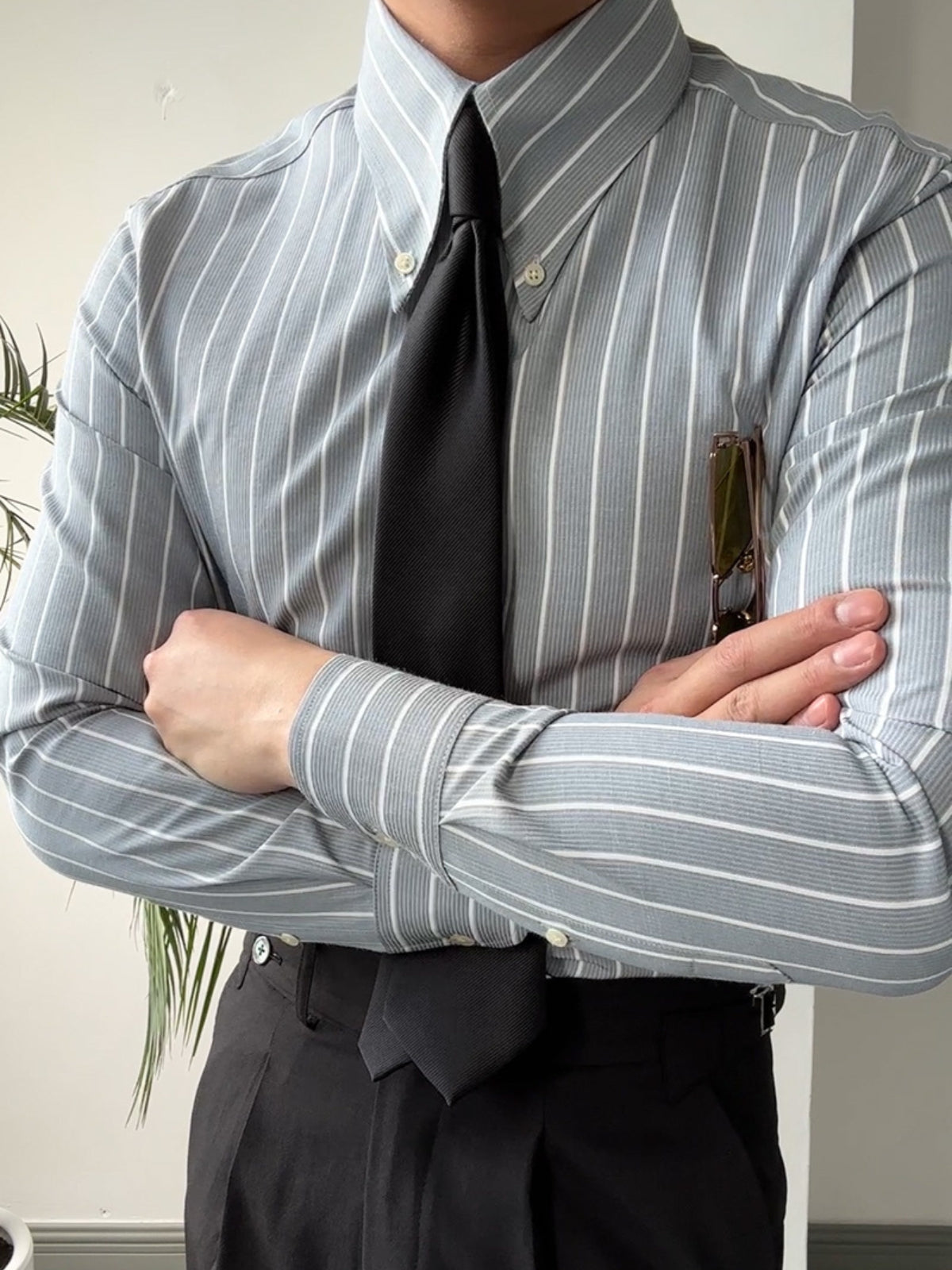 Khalid Shirt | Men's Autumn Slim Fit Retro Italian Striped Shirt