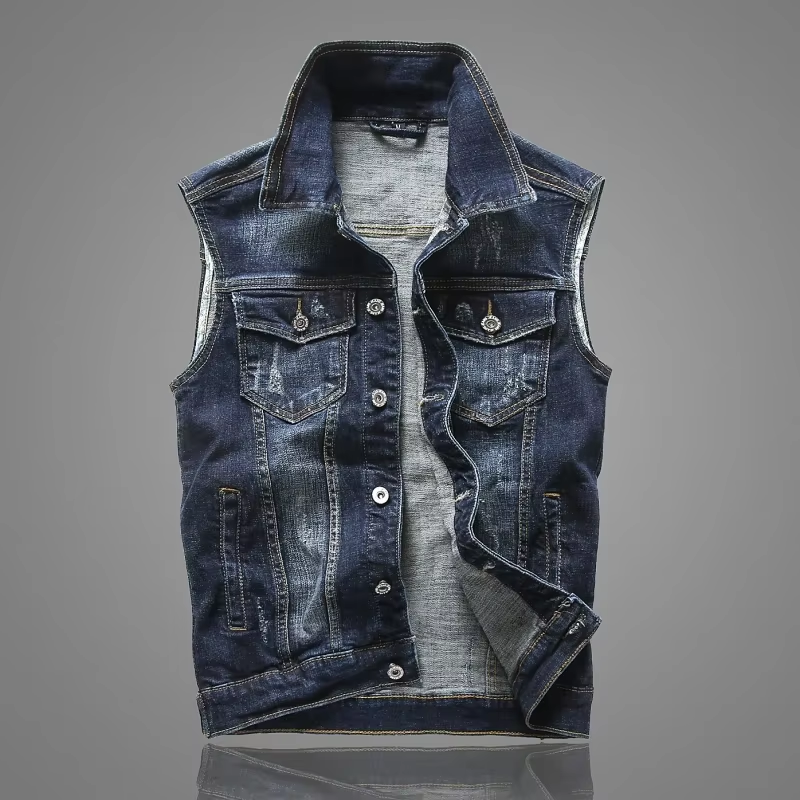 Manley Men's Denim Vest | Button-Up Vest for Autumn