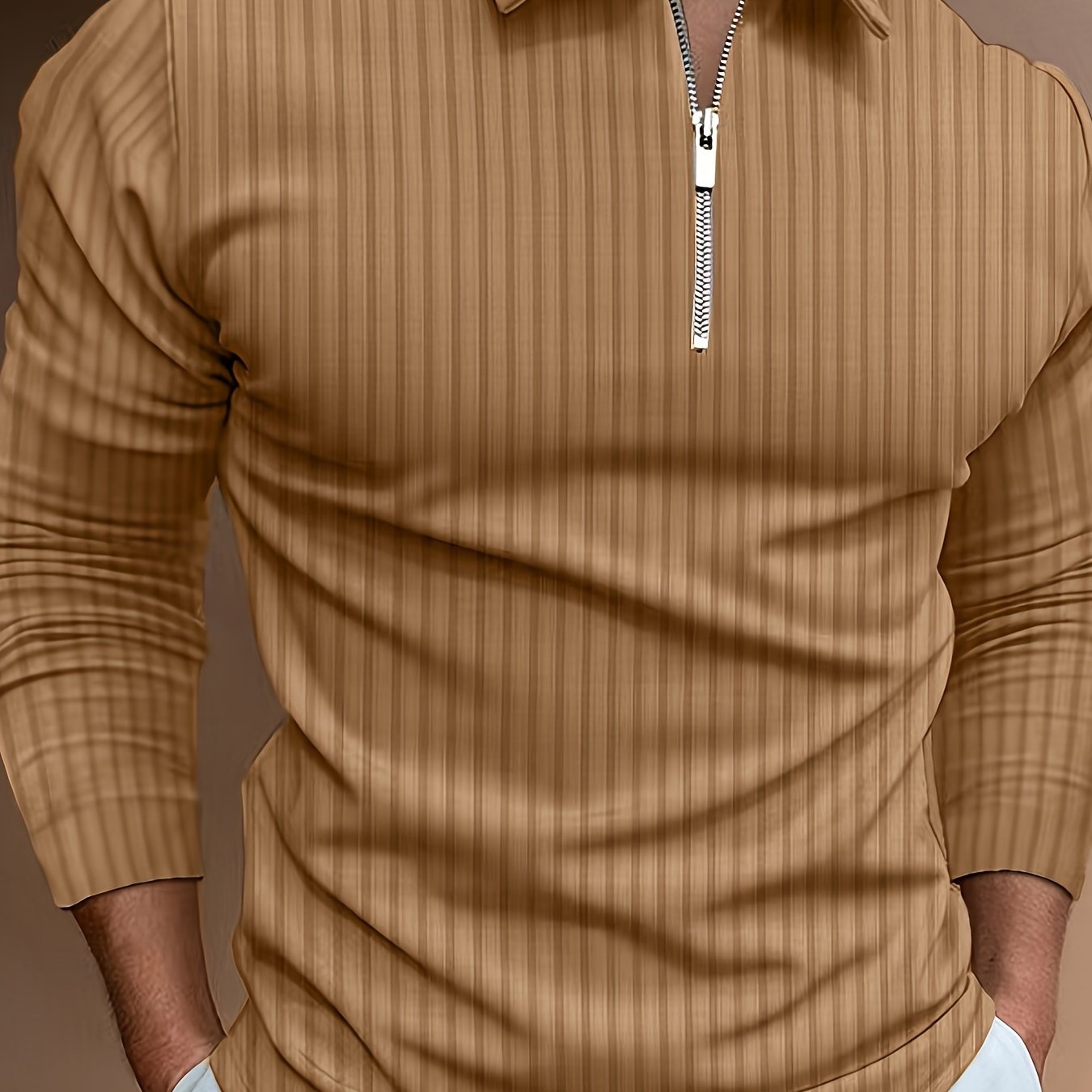 Kewin Shirt | Men's Ribbed Long Sleeve Polo Shirt for Autumn
