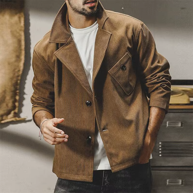 Malik Men's Corduroy Blazer | Single-Breasted Blazer for Autumn