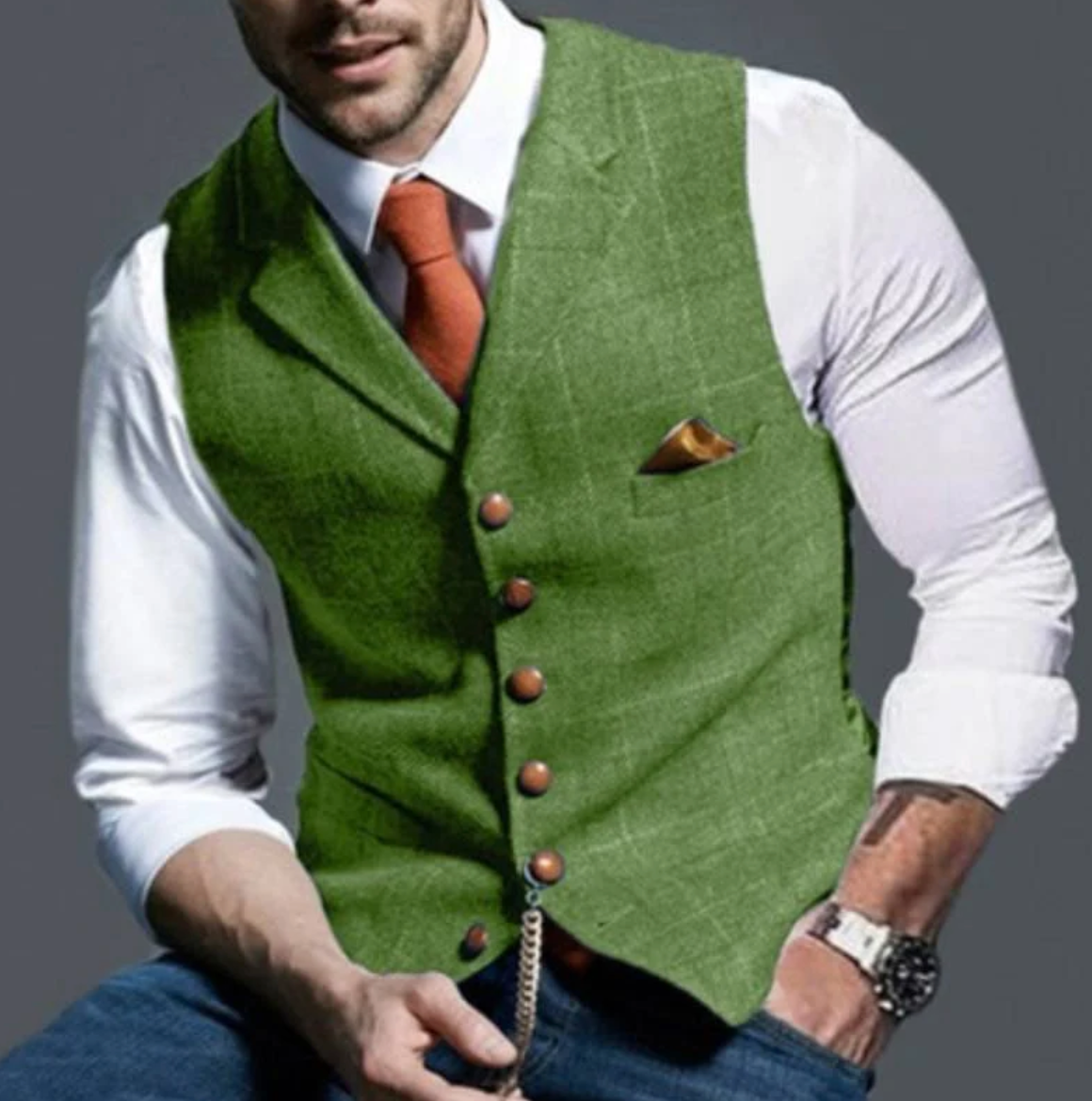 Jabril Men’s Vest | Knitted V-Neck Sleeveless Pullover Vest for Autumn