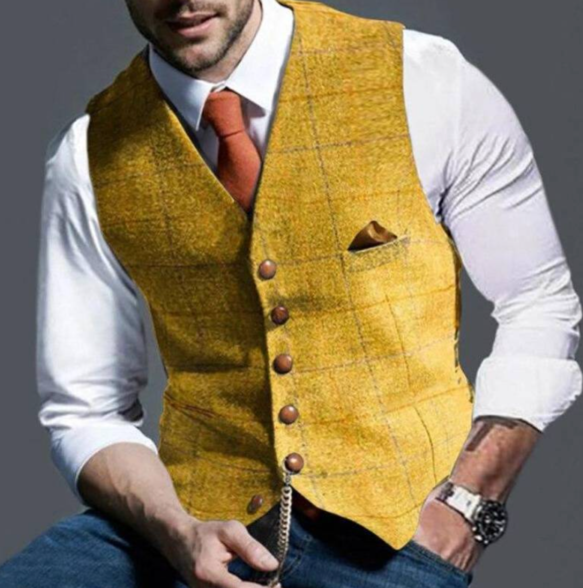 Jabril Men’s Vest | Knitted V-Neck Sleeveless Pullover Vest for Autumn