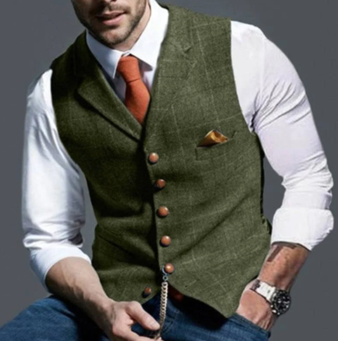 Jabril Men’s Vest | Knitted V-Neck Sleeveless Pullover Vest for Autumn