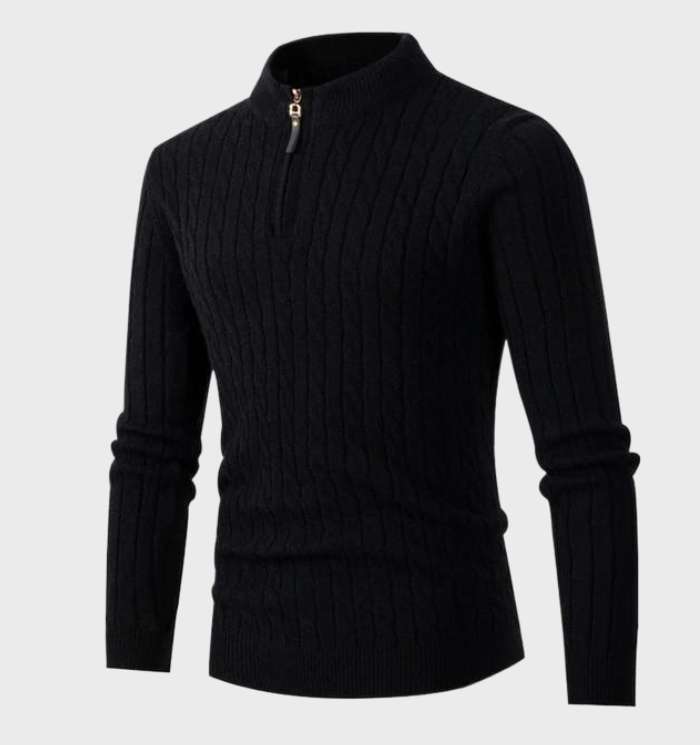 Bryson Sweater | Lance Men's Slim-Fit Knitted Sweater with Zipper