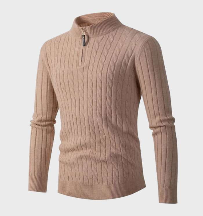 Bryson Sweater | Lance Men's Slim-Fit Knitted Sweater with Zipper
