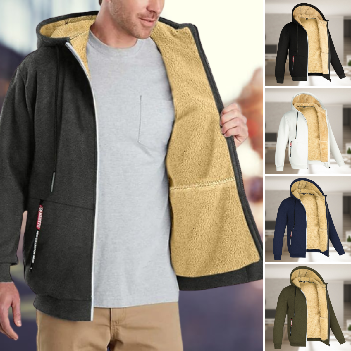 Langdon Men’s Jacket | Fleece-Lined Zip-Up Winter Jacket