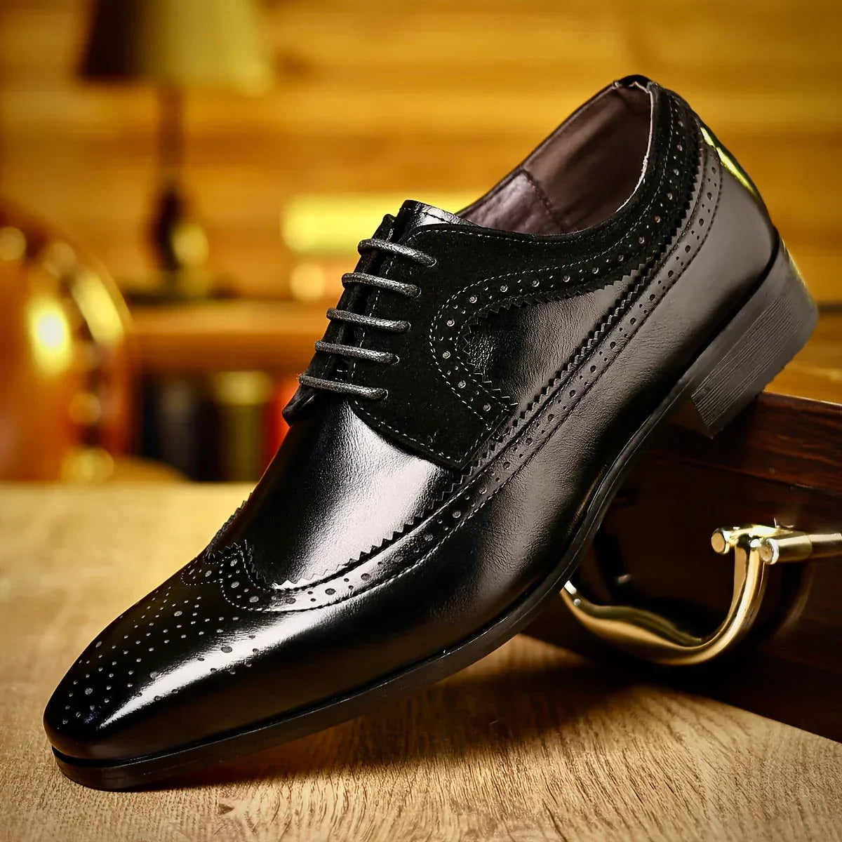 Kavan Dress Shoes | Men's Black Leather Formal Oxford Footwear