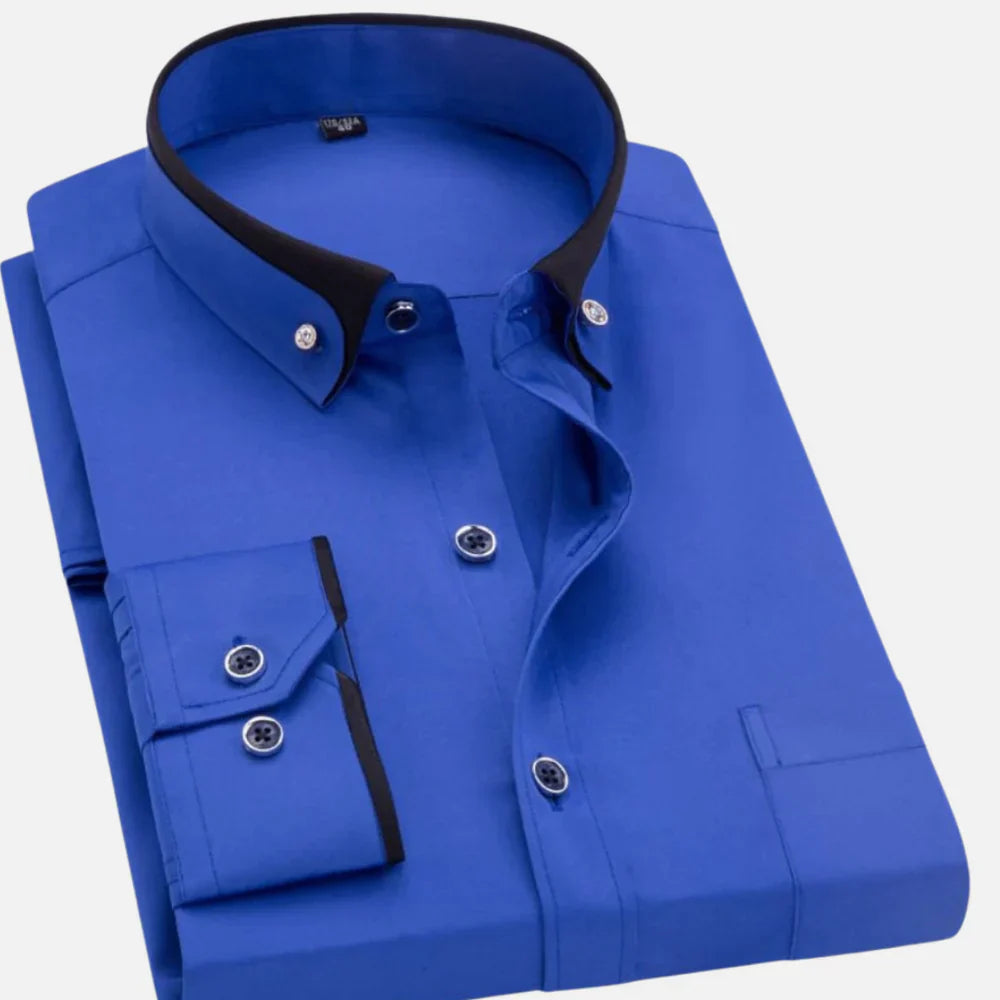 Kerwin Dress Shirt | Men's Autumn Long Sleeve Shirt with Contrast Collar
