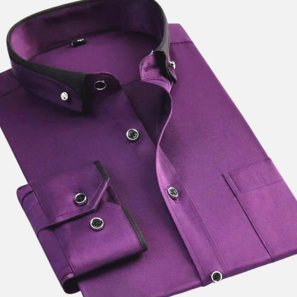 Kerwin Dress Shirt | Men's Autumn Long Sleeve Shirt with Contrast Collar