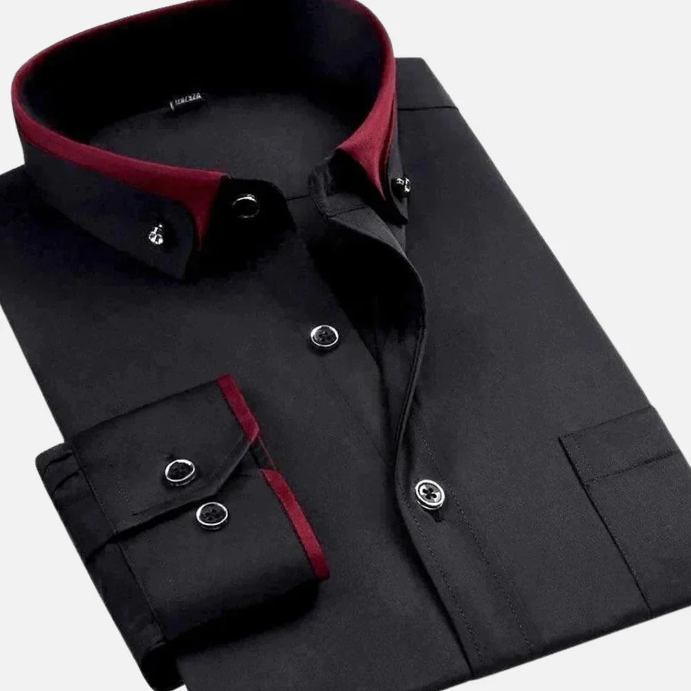 Kerwin Dress Shirt | Men's Autumn Long Sleeve Shirt with Contrast Collar