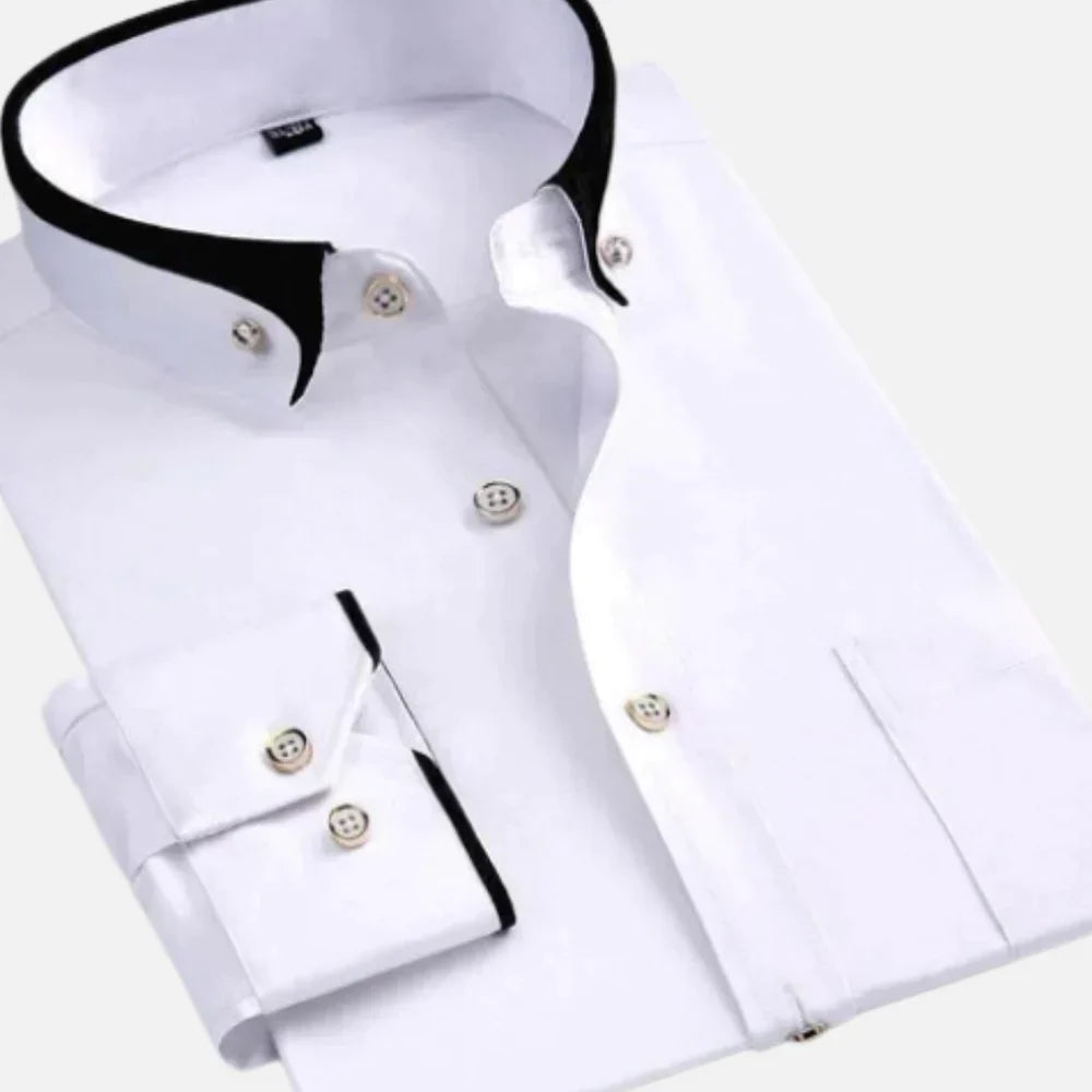 Kerwin Dress Shirt | Men's Autumn Long Sleeve Shirt with Contrast Collar