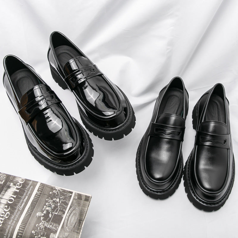 Caden Loafers | Men's Platform Height-Increasing Black Loafers