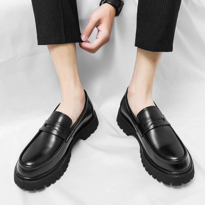 Caden Loafers | Men's Platform Height-Increasing Black Loafers