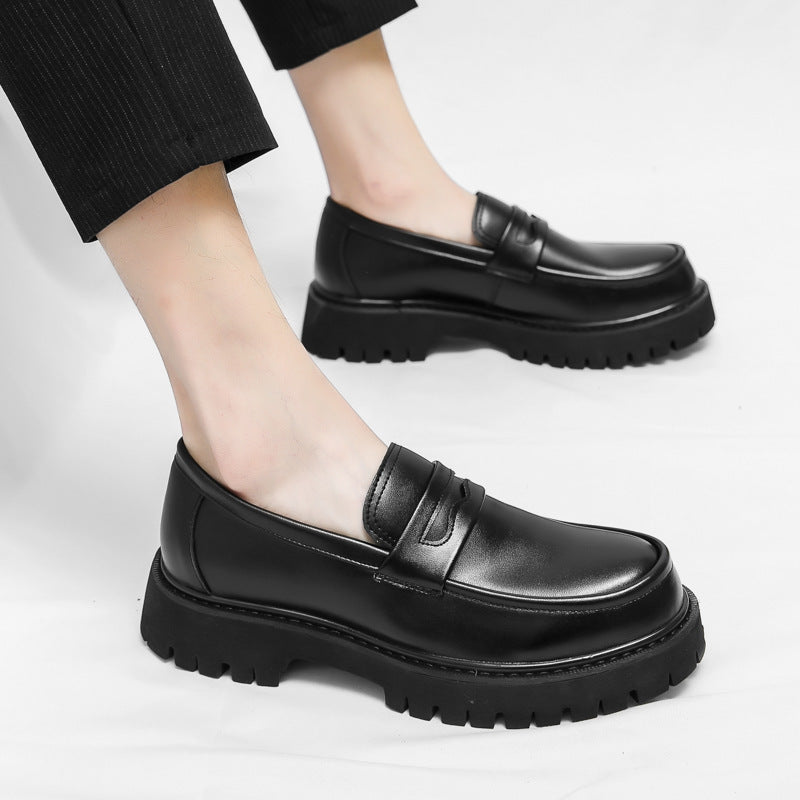 Caden Loafers | Men's Platform Height-Increasing Black Loafers