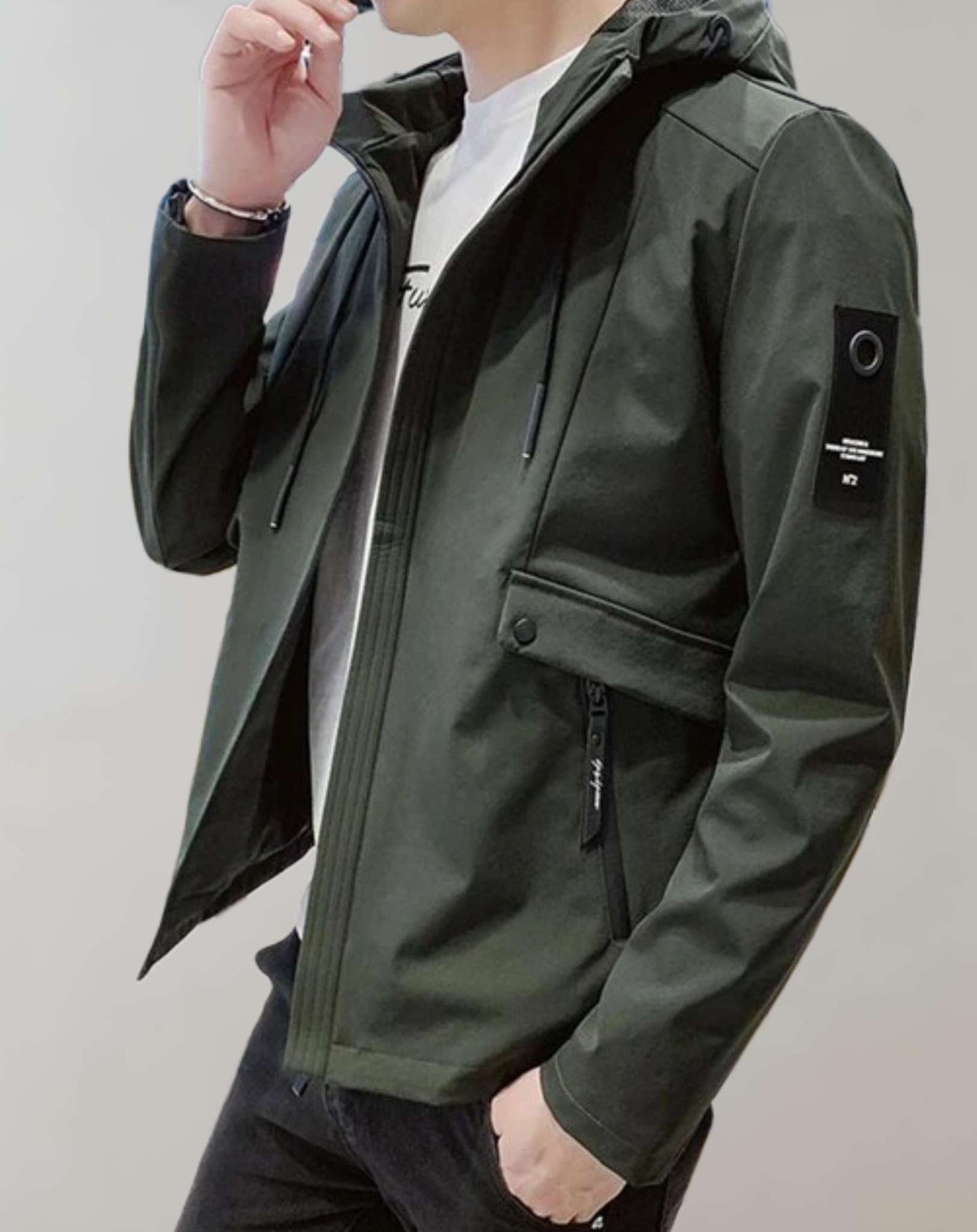 Calvin Jacket | Men's Hooded Jacket with Adjustable Drawstring and Full-Length Zipper