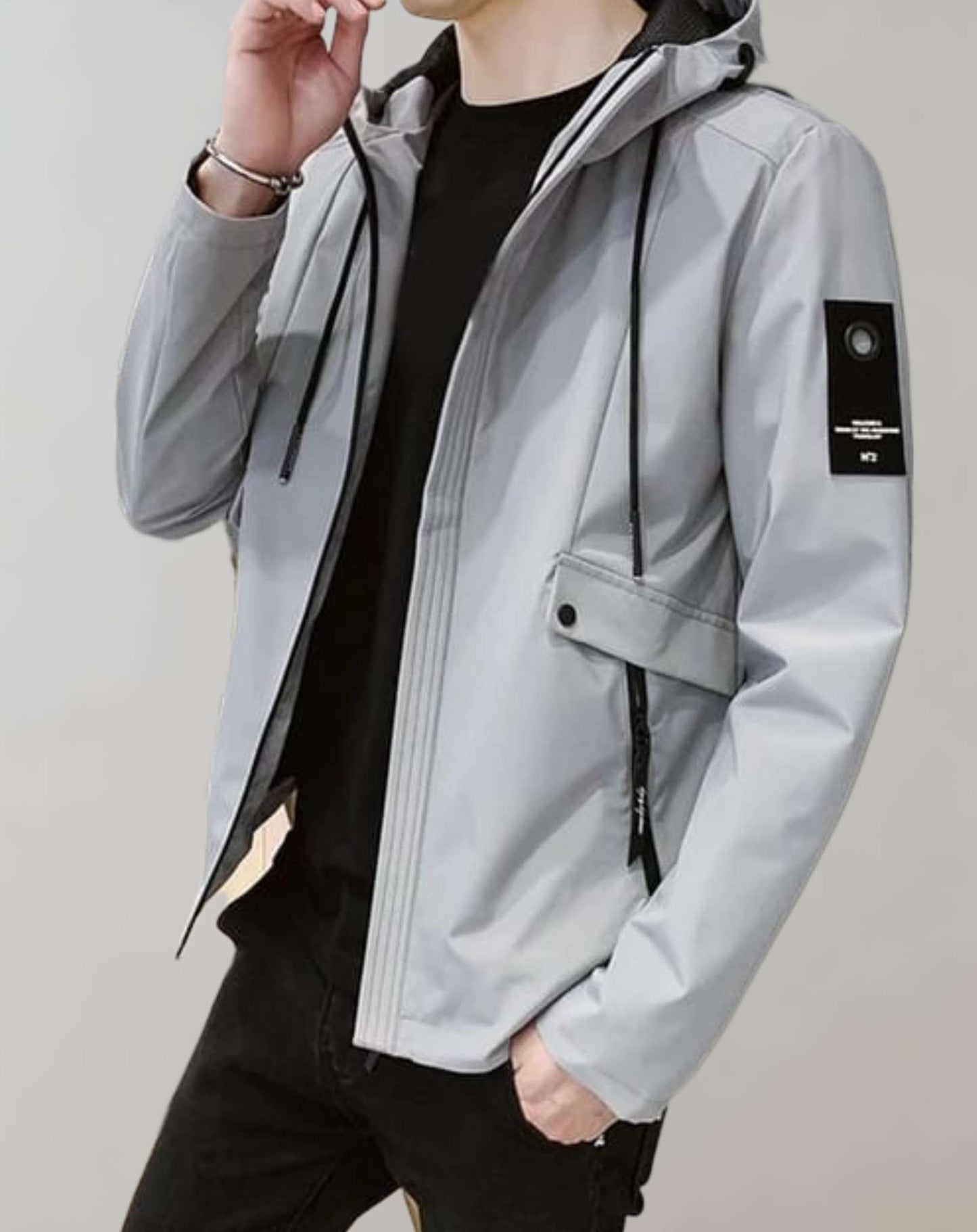 Calvin Jacket | Men's Hooded Jacket with Adjustable Drawstring and Full-Length Zipper