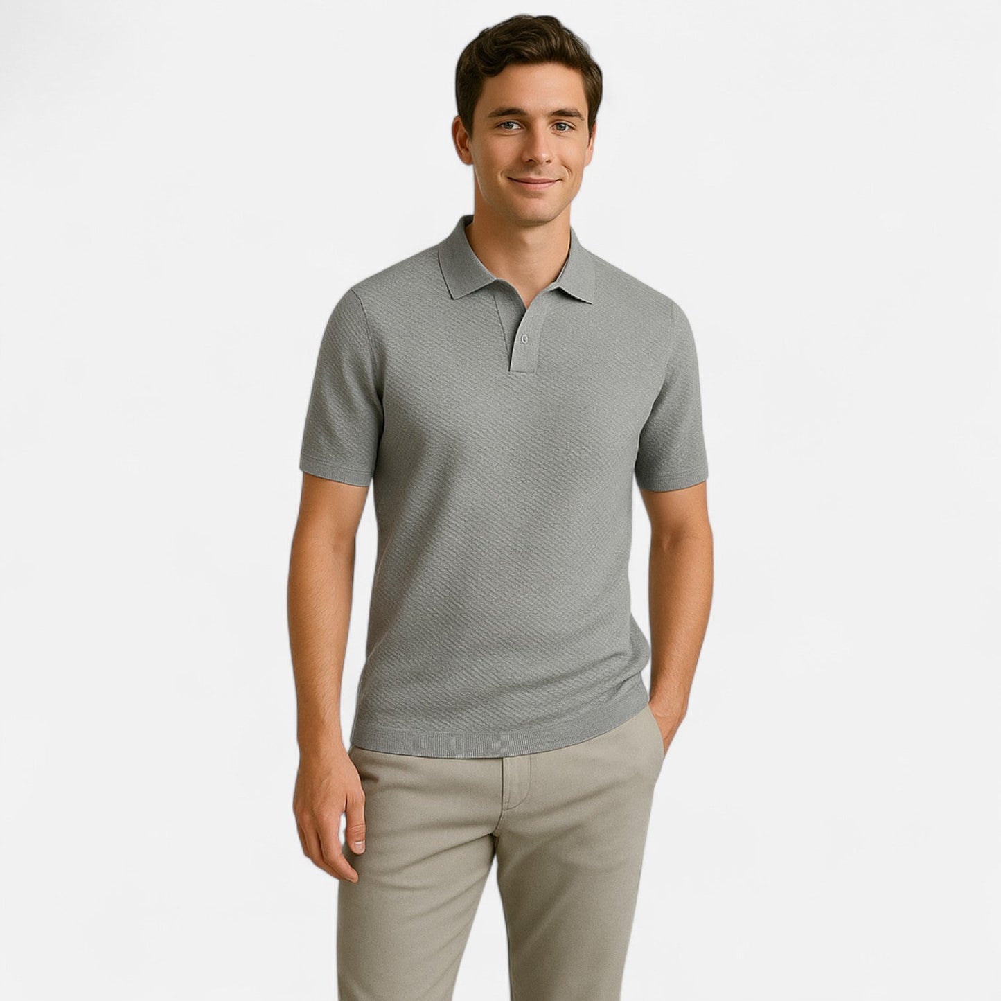 Kaleb Men’s Polo Shirt | Knitted Short Sleeve Polo Shirt for Autumn