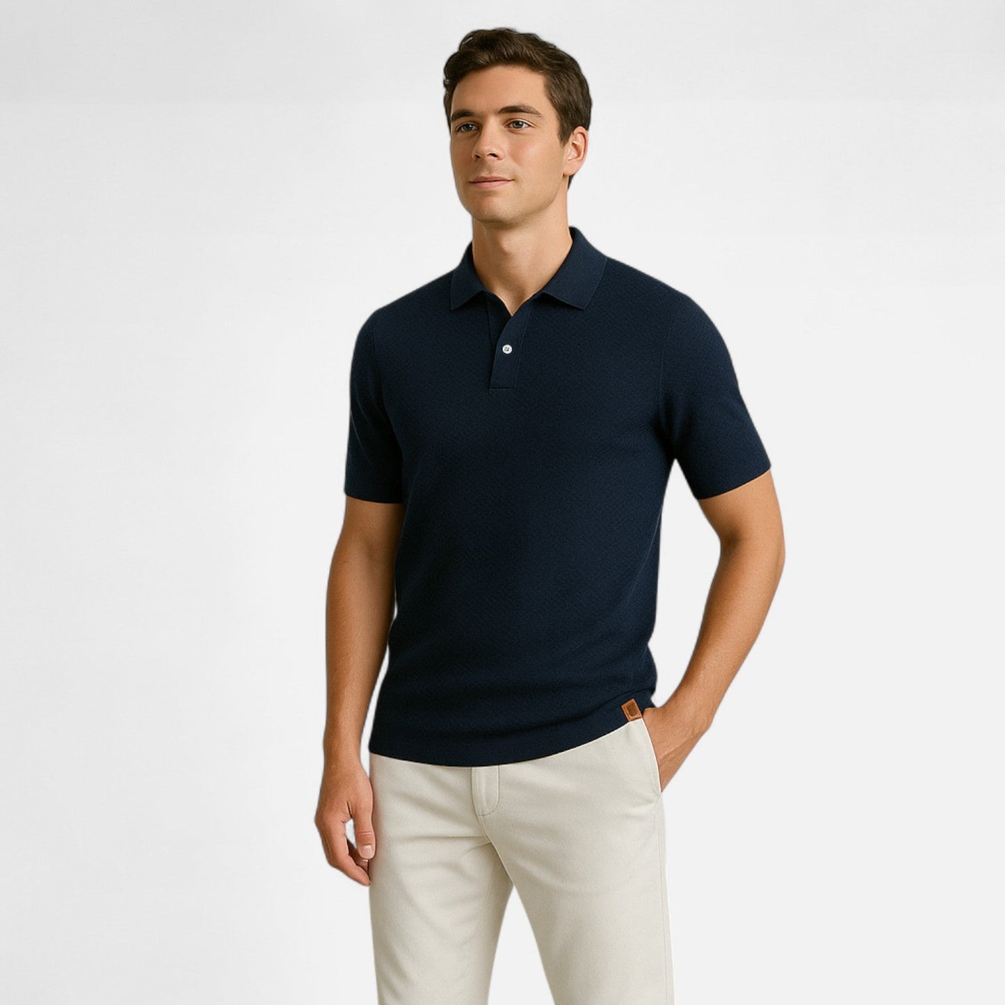 Kaleb Men’s Polo Shirt | Knitted Short Sleeve Polo Shirt for Autumn