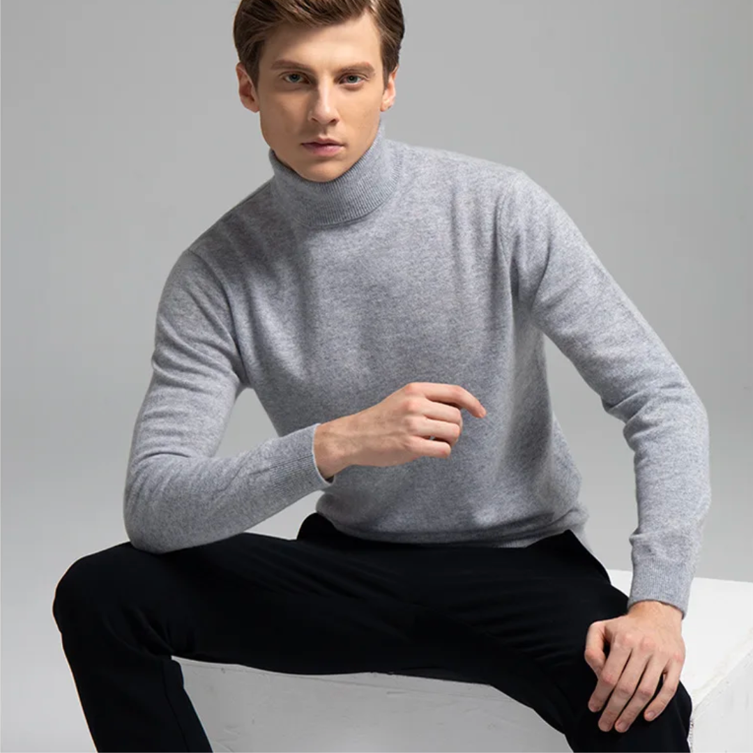 Lando Men’s Sweater | Soft Knit Turtleneck Sweater for Winter