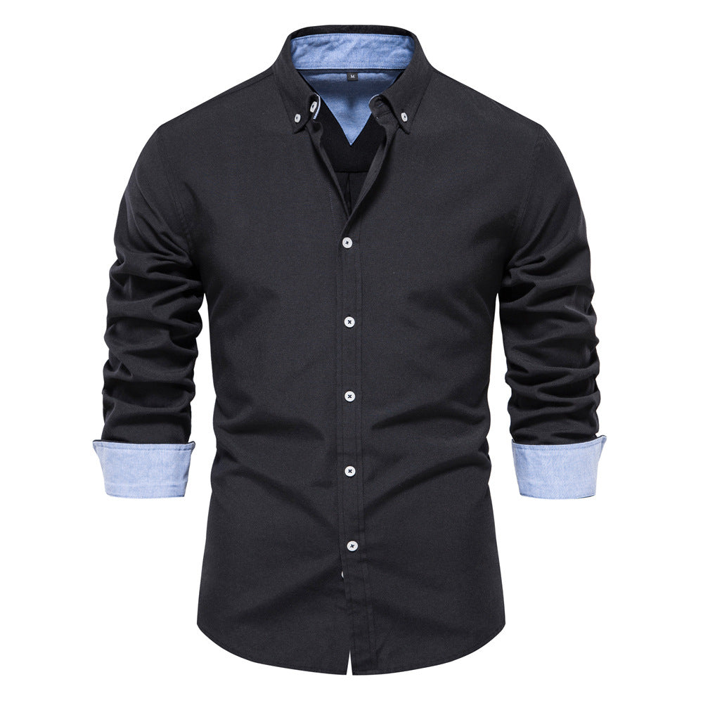 Edmund Shirt | Men's Slim-Fit Solid Color Long-Sleeved Shirt