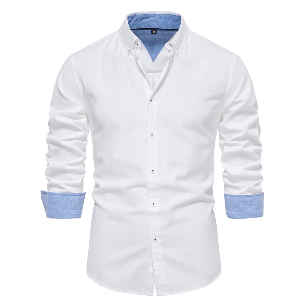 Edmund Shirt | Men's Slim-Fit Solid Color Long-Sleeved Shirt